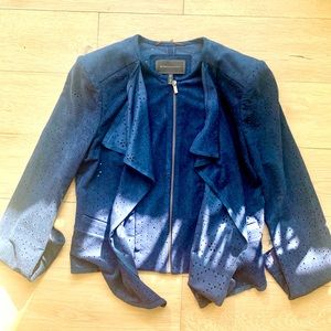 BCBG Max Azria Eliot Navy Blue  Faux Suede Jacket
